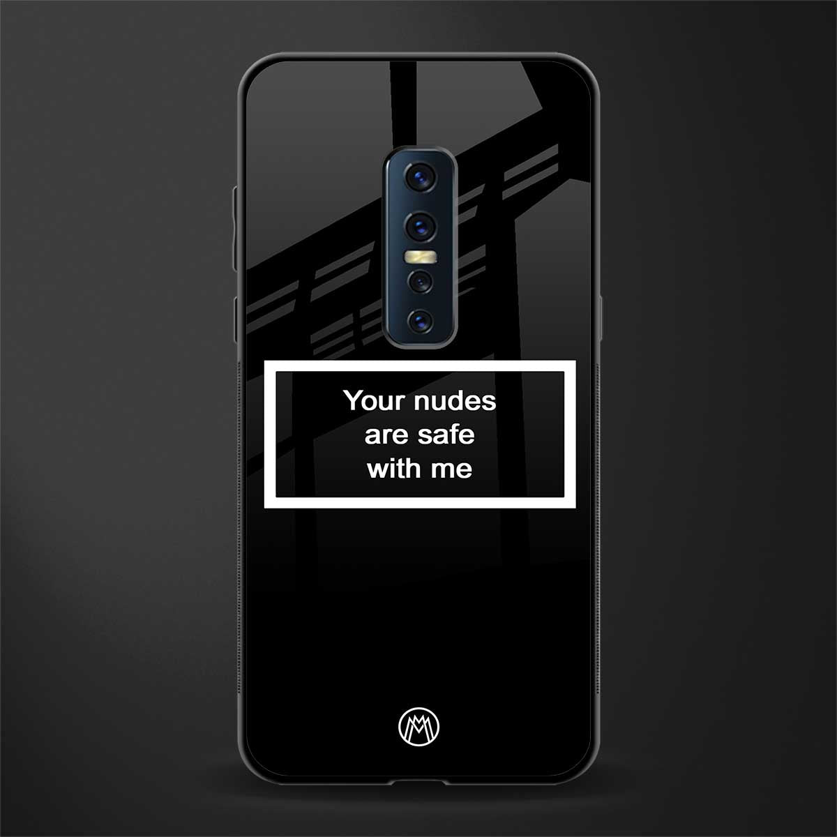 your nudes are safe with me black glass case for vivo v17 pro image