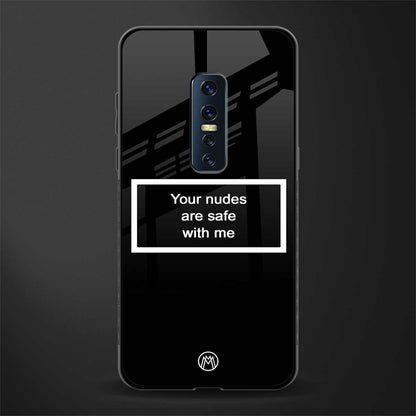 your nudes are safe with me black glass case for vivo v17 pro image