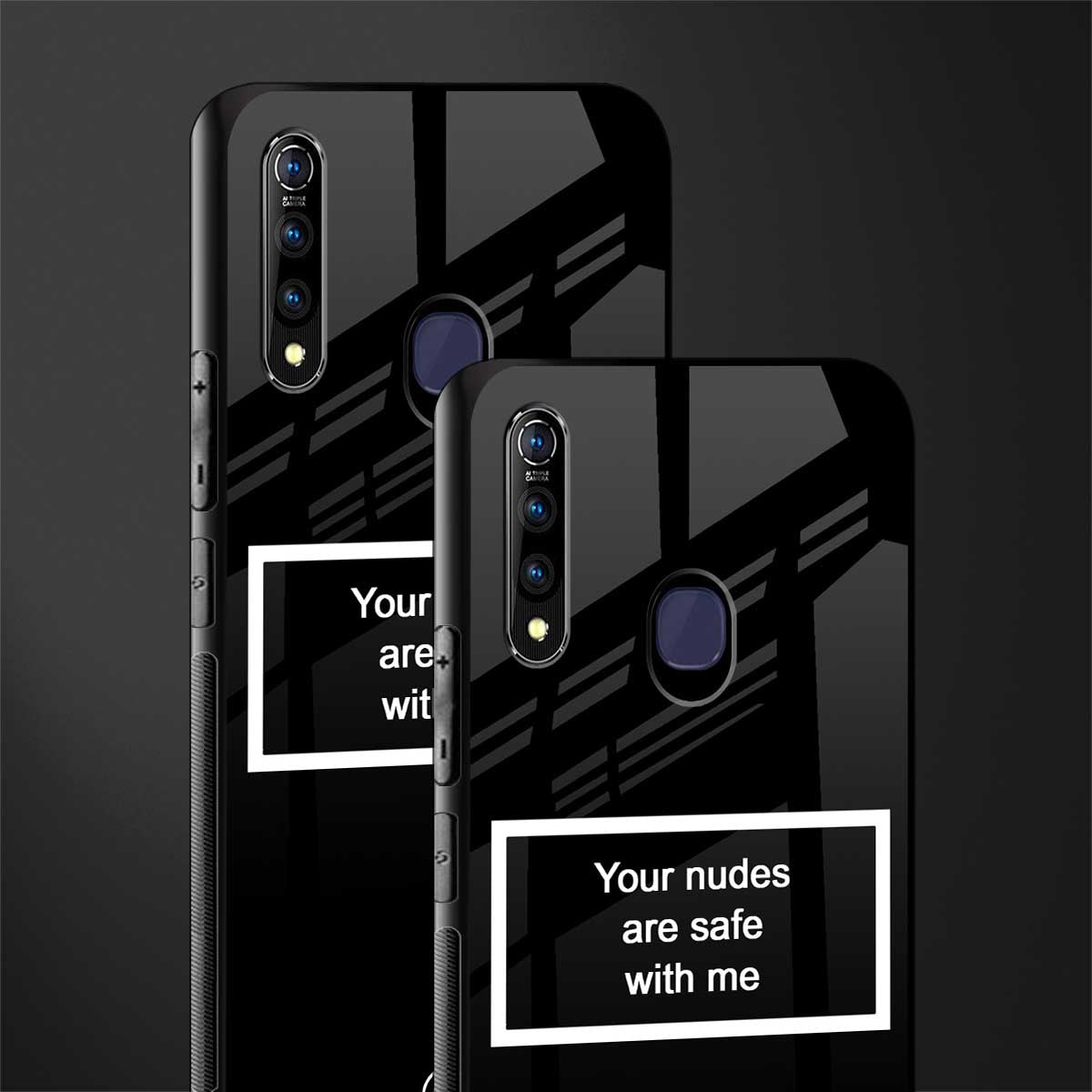 your nudes are safe with me black glass case for vivo z1 pro image-2