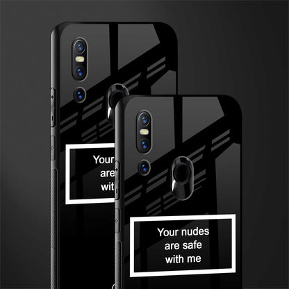 your nudes are safe with me black glass case for vivo v15 image-2