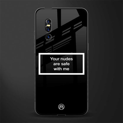your nudes are safe with me black glass case for vivo v15 pro image
