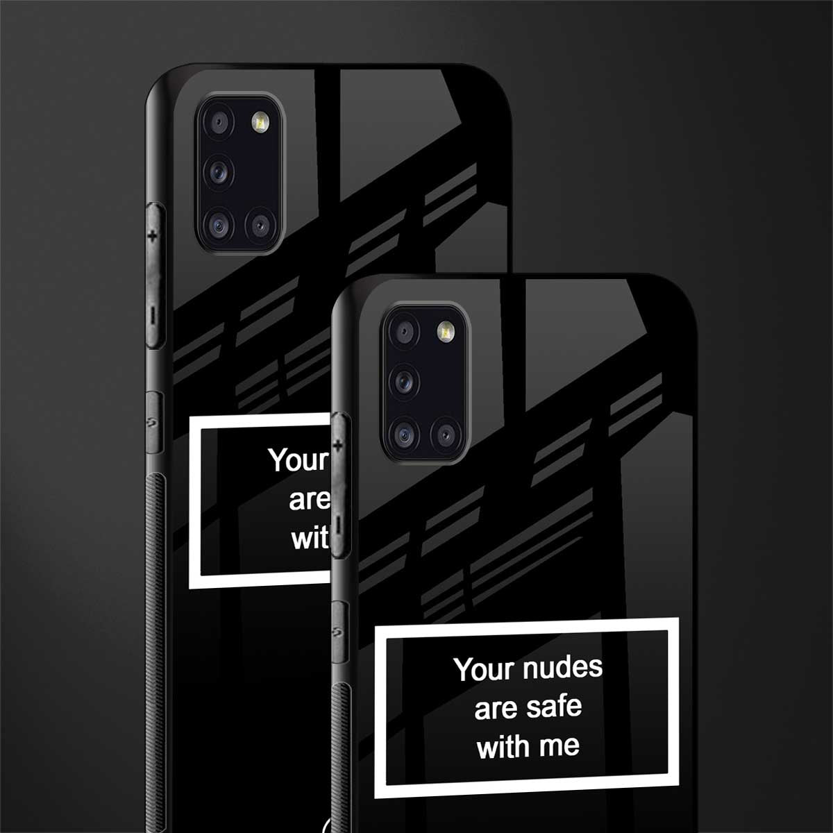 your nudes are safe with me black glass case for samsung galaxy a31 image-2