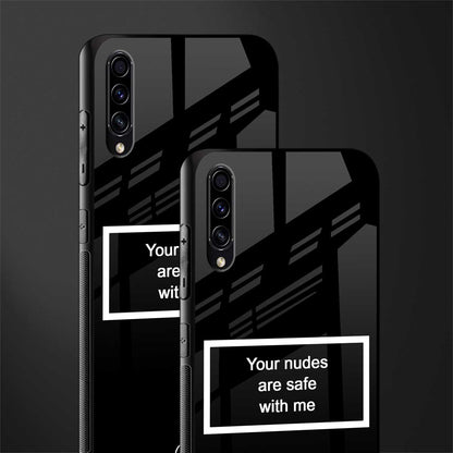 your nudes are safe with me black glass case for samsung galaxy a30s image-2