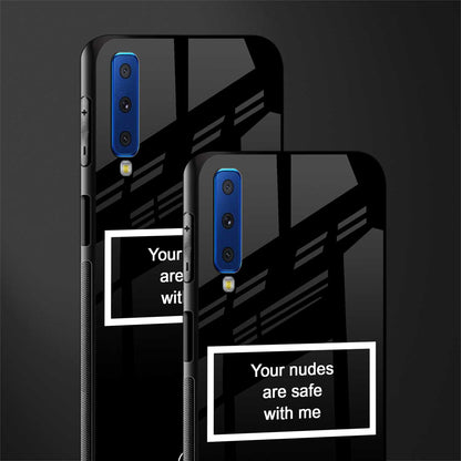 your nudes are safe with me black glass case for samsung galaxy a7 2018 image-2