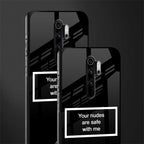 your nudes are safe with me black glass case for redmi note 8 pro image-2