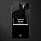 your nudes are safe with me black glass case for redmi note 8 pro image