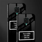 your nudes are safe with me black glass case for redmi note 9 pro image-2