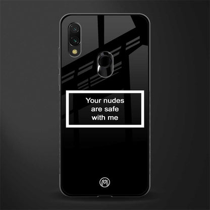 your nudes are safe with me black glass case for redmi note 7 image