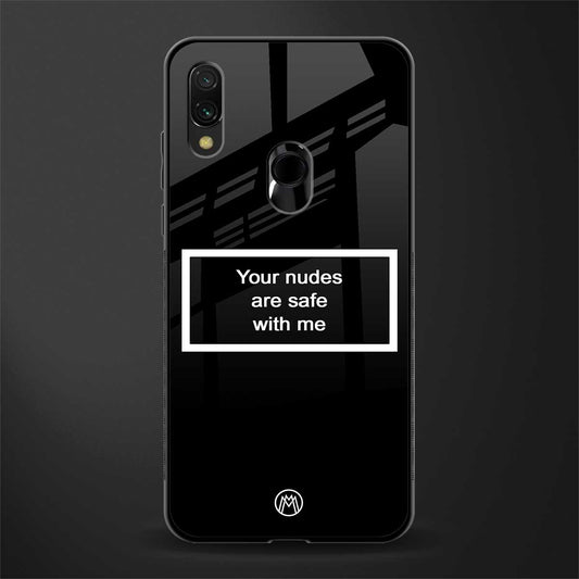your nudes are safe with me black glass case for redmi y3 image