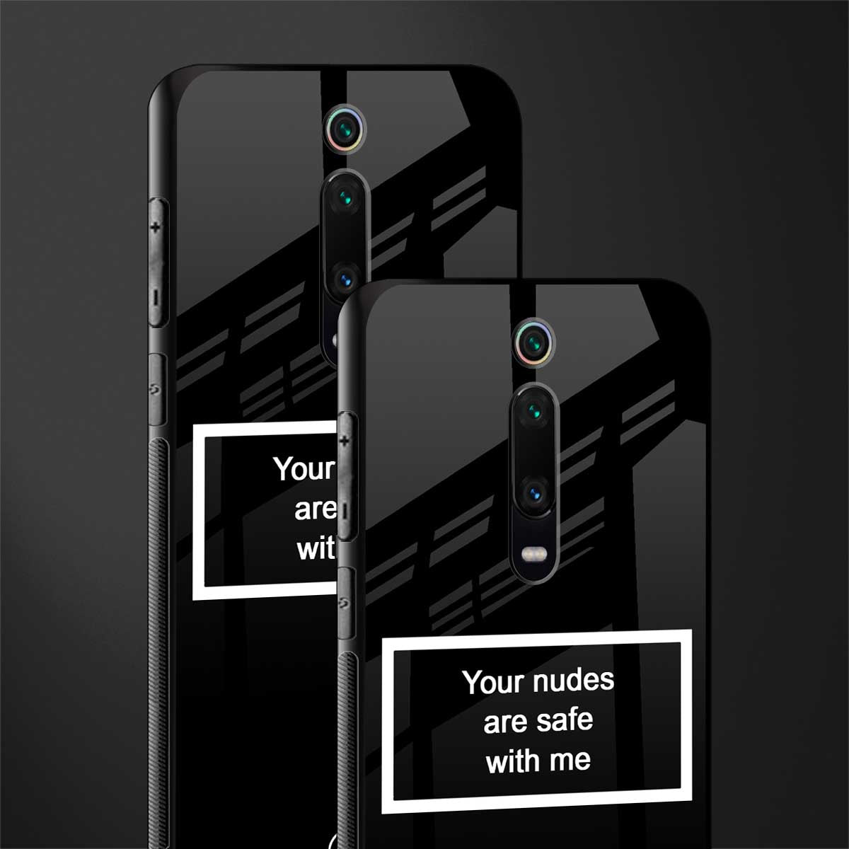 your nudes are safe with me black glass case for redmi k20 pro image-2
