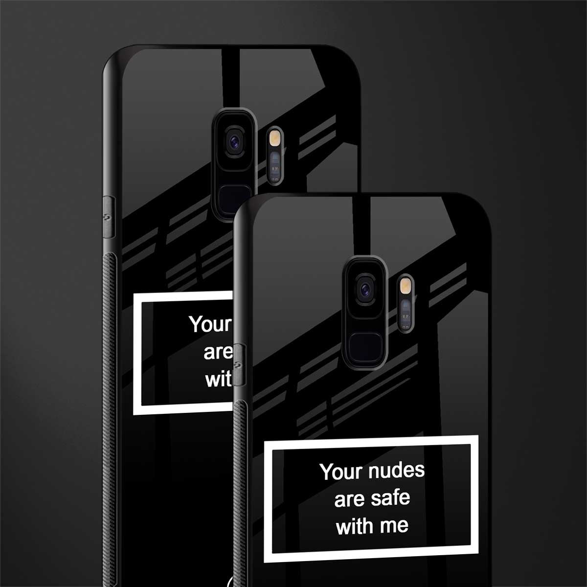 your nudes are safe with me black glass case for samsung galaxy s9 image-2