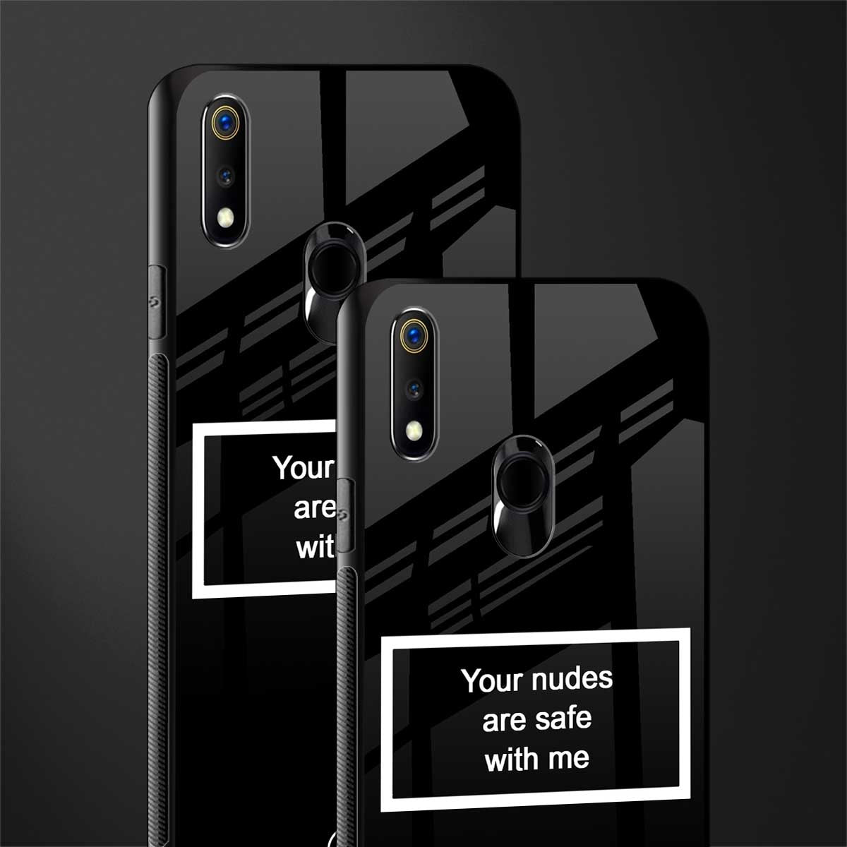 your nudes are safe with me black glass case for realme 3 pro image-2
