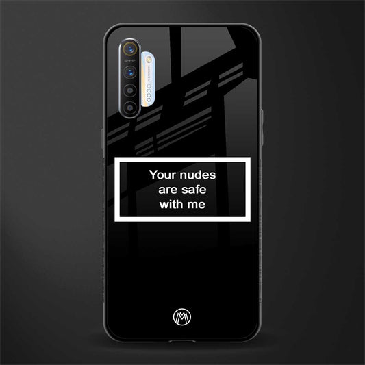 your nudes are safe with me black glass case for realme x2 image