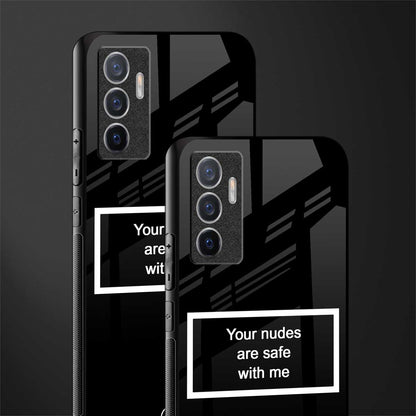 your nudes are safe with me black glass case for vivo v23e image-2