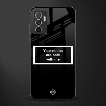 your nudes are safe with me black glass case for vivo v23e image