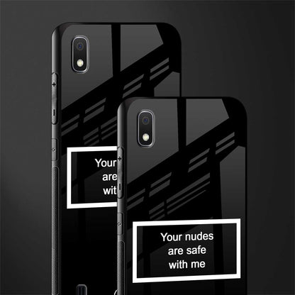 your nudes are safe with me black glass case for samsung galaxy a10 image-2