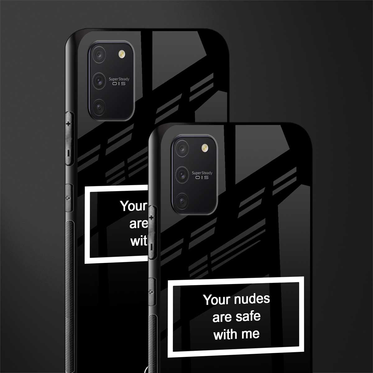 your nudes are safe with me black glass case for samsung galaxy a91 image-2