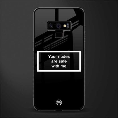 your nudes are safe with me black glass case for samsung galaxy note 9 image