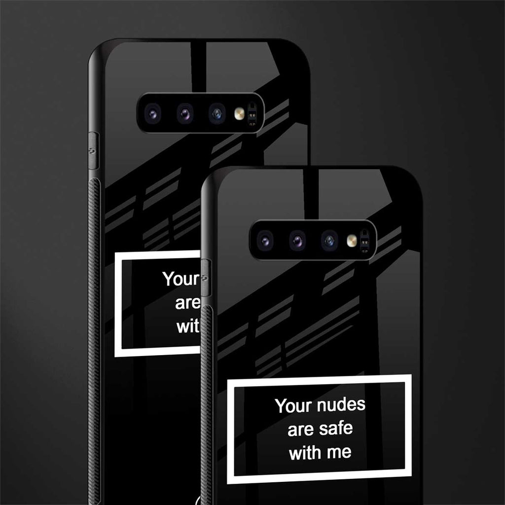 your nudes are safe with me black glass case for samsung galaxy s10 plus image-2