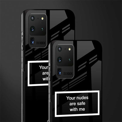 your nudes are safe with me black glass case for samsung galaxy s20 ultra image-2