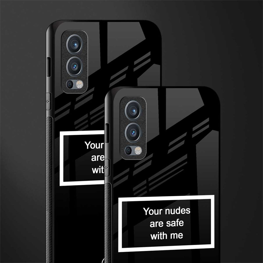 your nudes are safe with me black glass case for oneplus nord 2 5g image-2