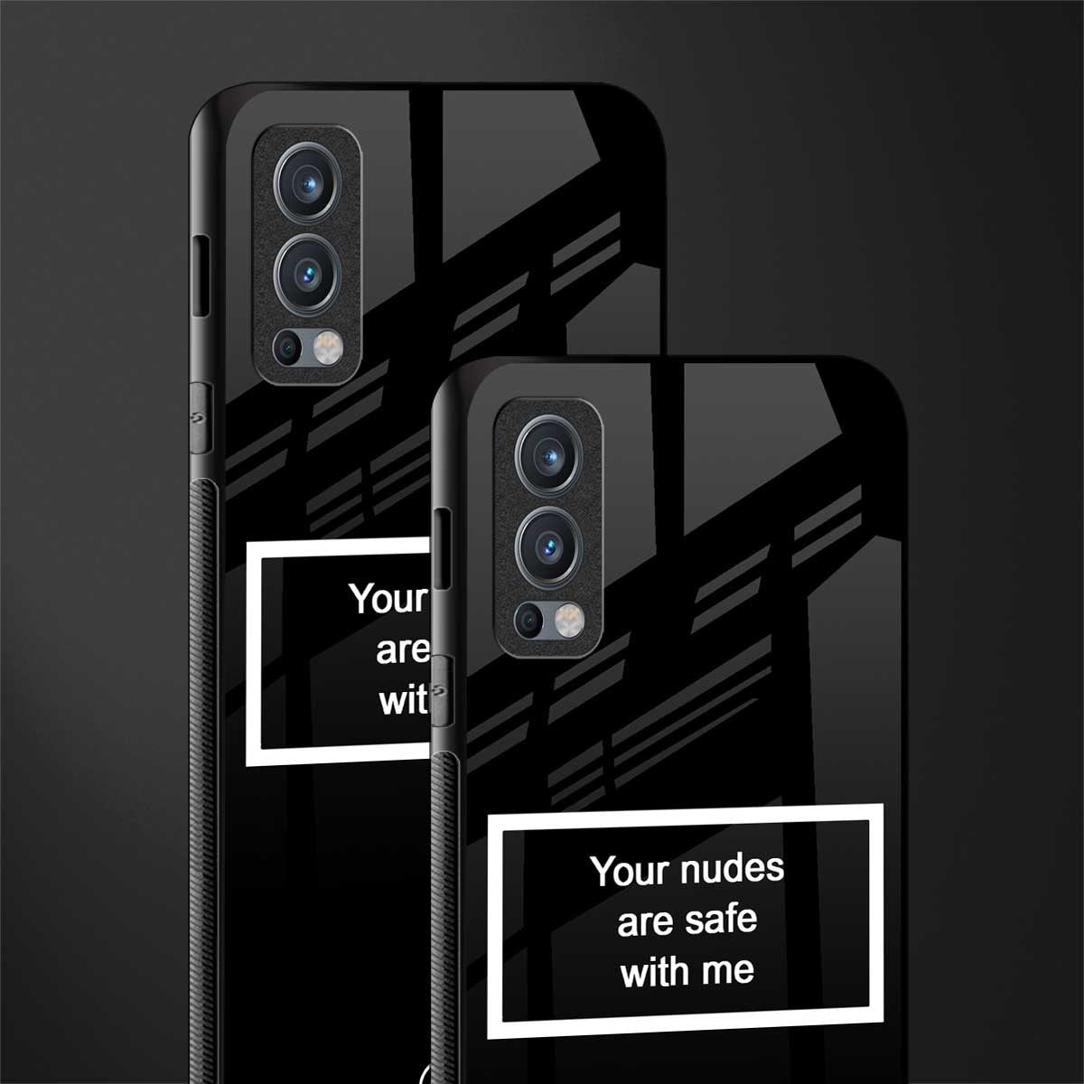 your nudes are safe with me black glass case for oneplus nord 2 5g image-2