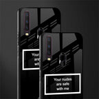 your nudes are safe with me black glass case for vivo y12 image-2