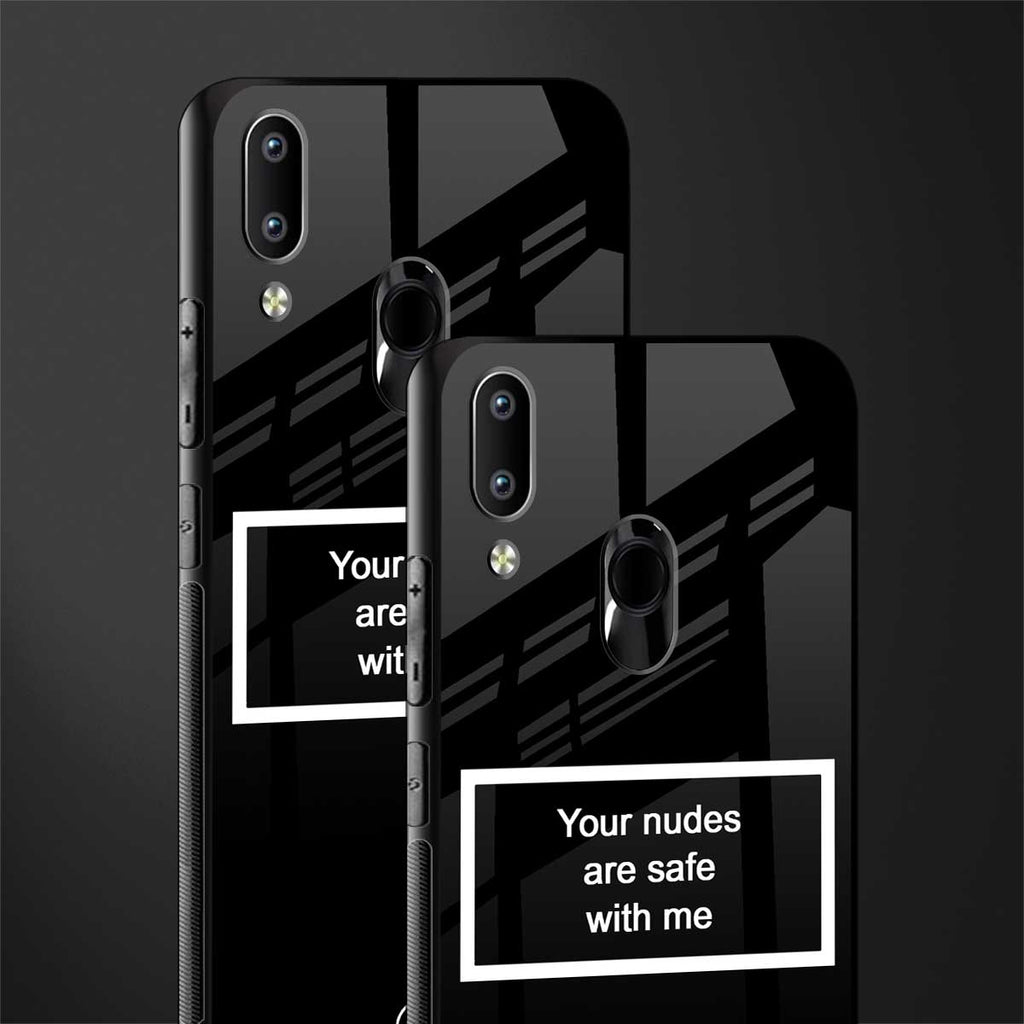 your nudes are safe with me black glass case for vivo y91 image-2