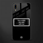 your nudes are safe with me black glass case for vivo v11 pro image