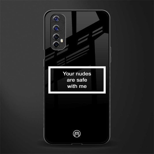 your nudes are safe with me black glass case for realme 7 image