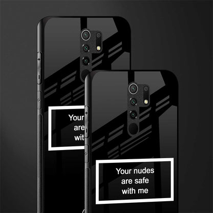 your nudes are safe with me black glass case for redmi 9 prime image-2