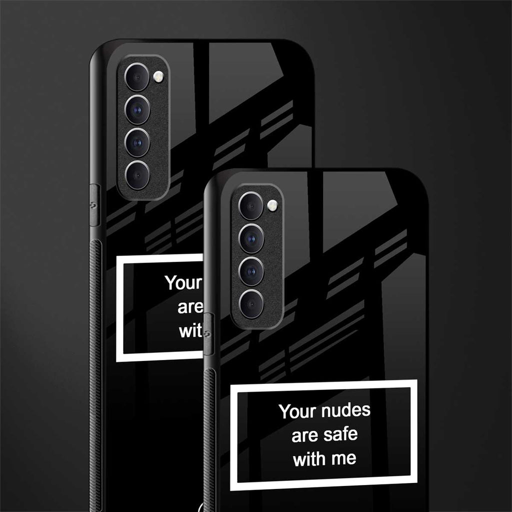 your nudes are safe with me black glass case for oppo reno 4 pro image-2