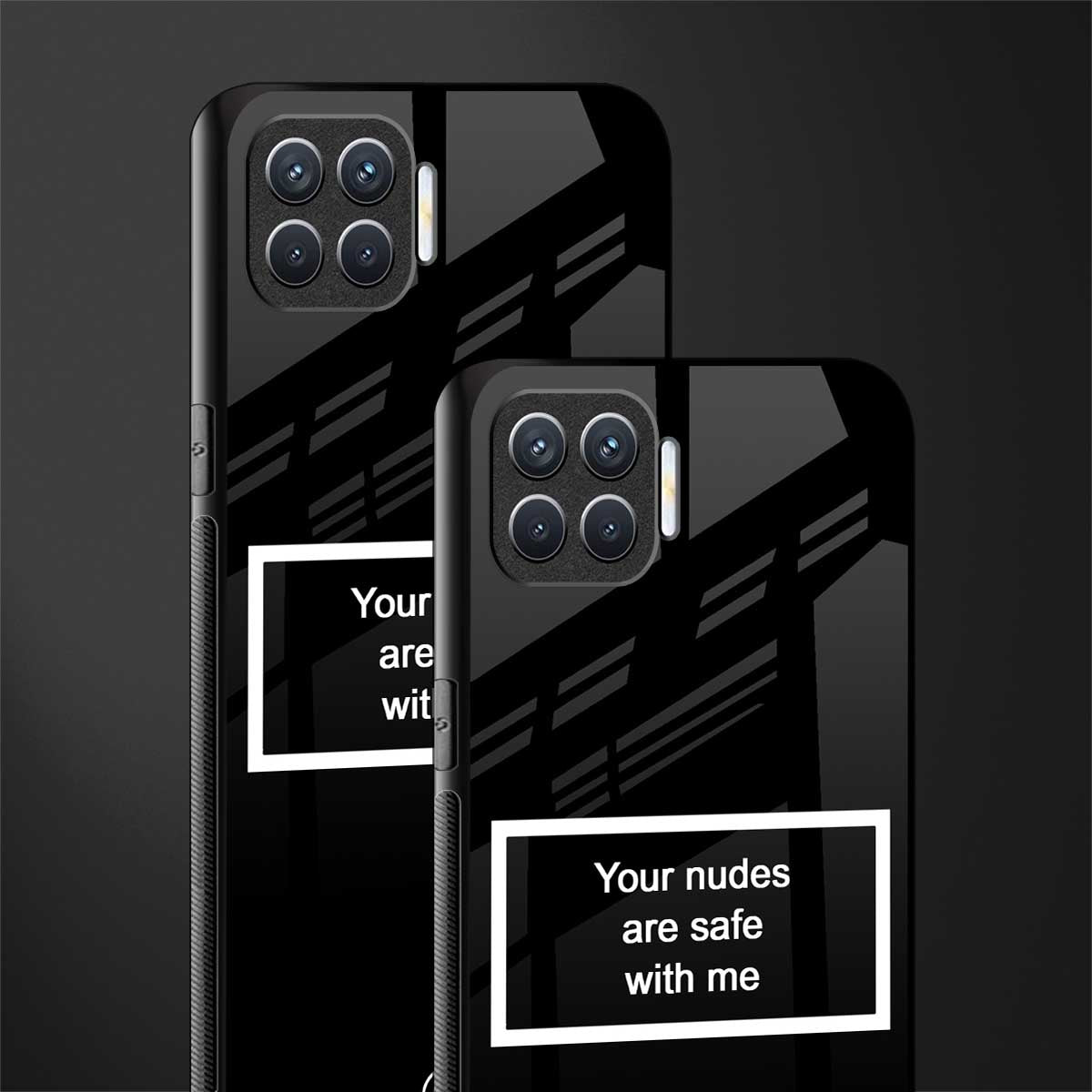 your nudes are safe with me black glass case for oppo f17 image-2