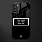 your nudes are safe with me black glass case for samsung galaxy s20 fe image