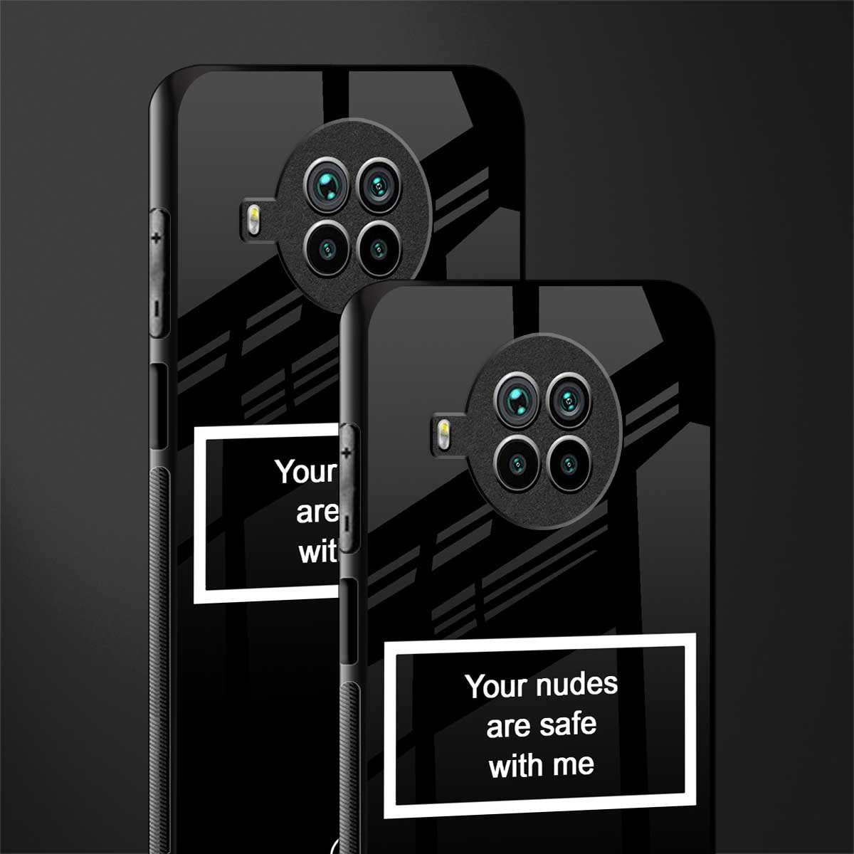 your nudes are safe with me black glass case for mi 10i image-2