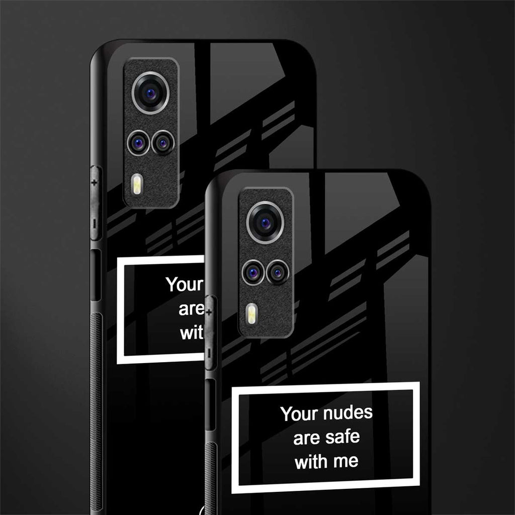 your nudes are safe with me black glass case for vivo y53s image-2