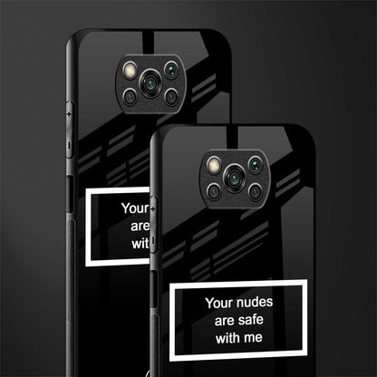 your nudes are safe with me black glass case for poco x3 pro image-2