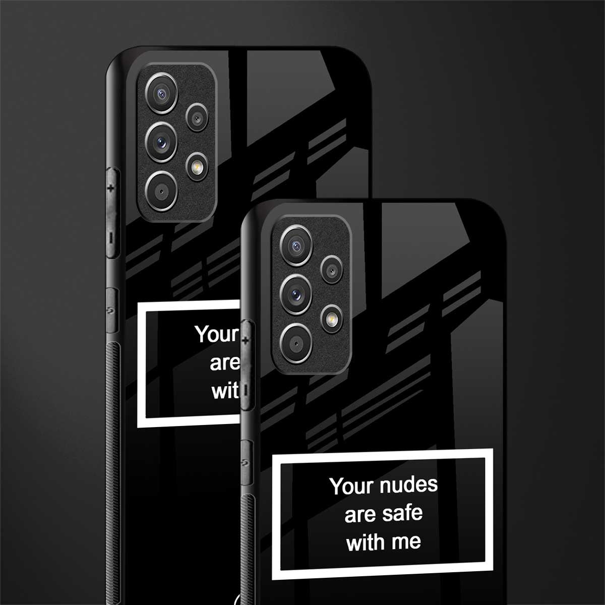 your nudes are safe with me black glass case for samsung galaxy a52 image-2