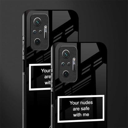your nudes are safe with me black glass case for redmi note 10 pro max image-2