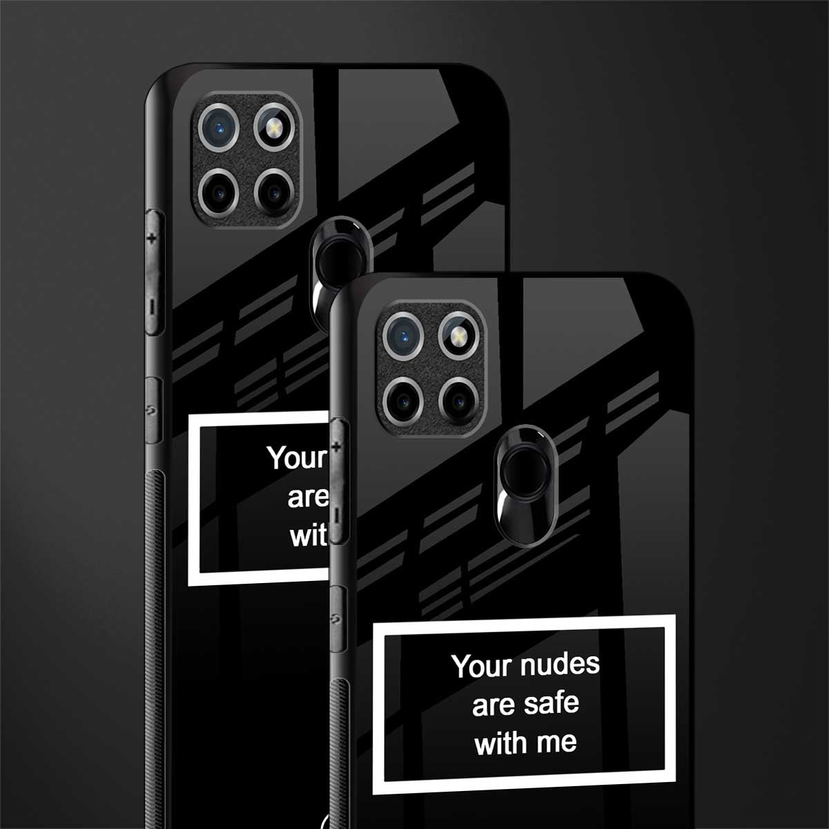 your nudes are safe with me black glass case for realme c21 image-2