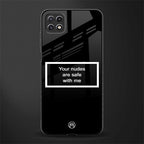 your nudes are safe with me black glass case for samsung galaxy a22 5g image