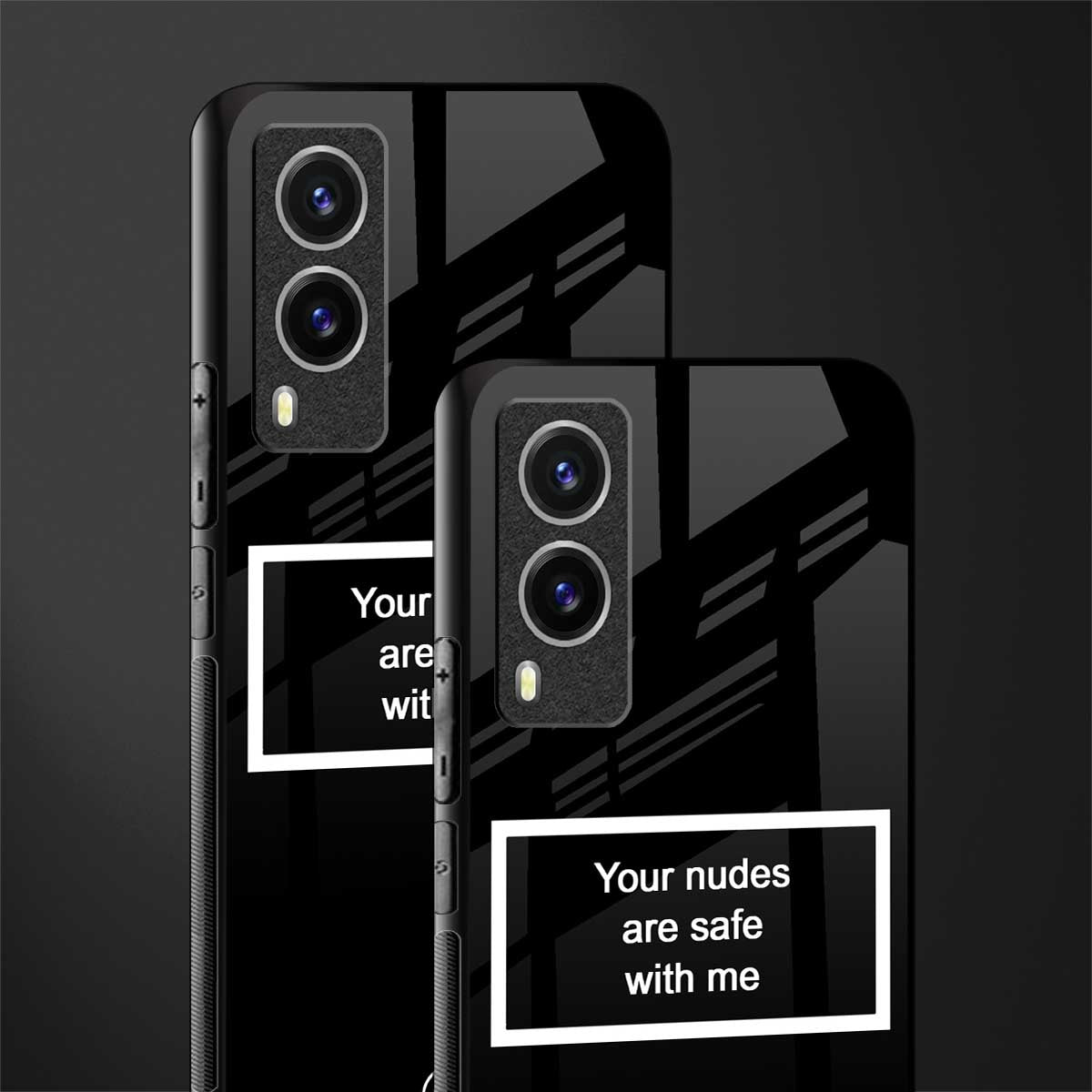your nudes are safe with me black glass case for vivo v21e 5g image-2