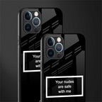 your nudes are safe with me black glass case for iphone 12 pro max image-2