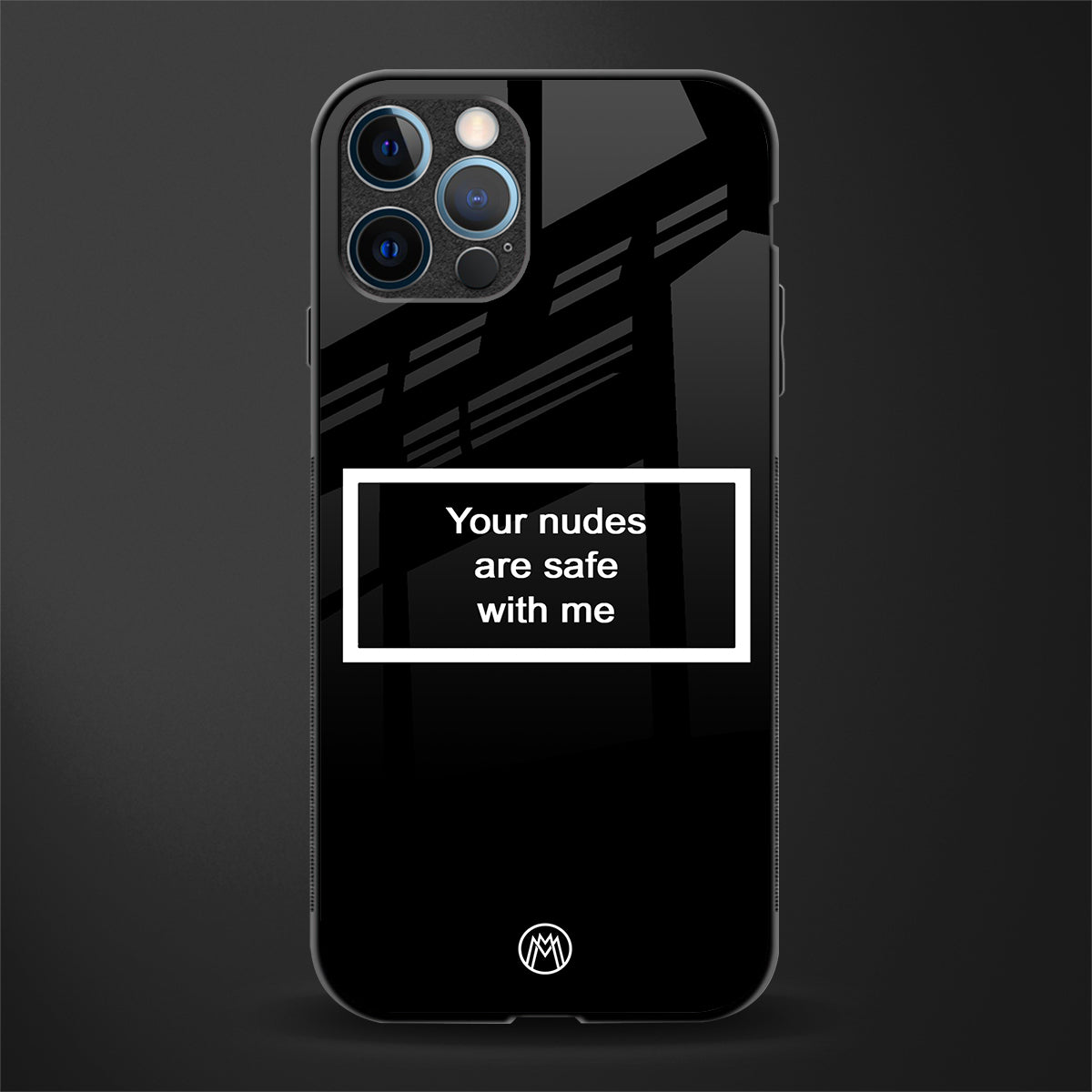 your nudes are safe with me black glass case for iphone 14 pro max image