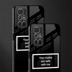 your nudes are safe with me black glass case for redmi 10 prime image-2