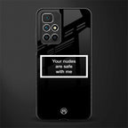 your nudes are safe with me black glass case for redmi 10 prime image