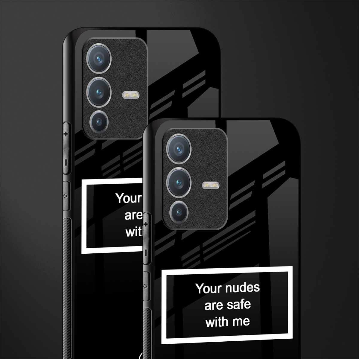 your nudes are safe with me black glass case for vivo v23 pro 5g image-2