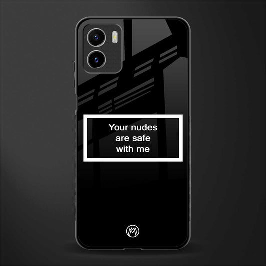 your nudes are safe with me black glass case for vivo y15s image