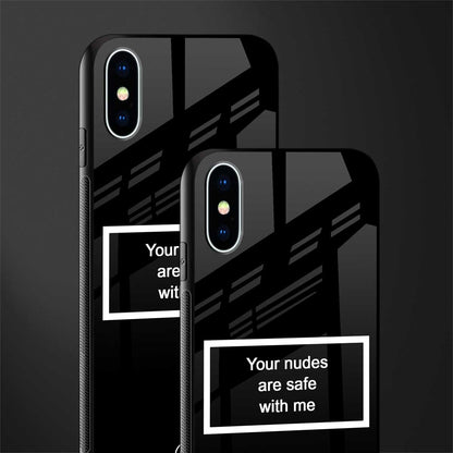 your nudes are safe with me black glass case for iphone xs image-2