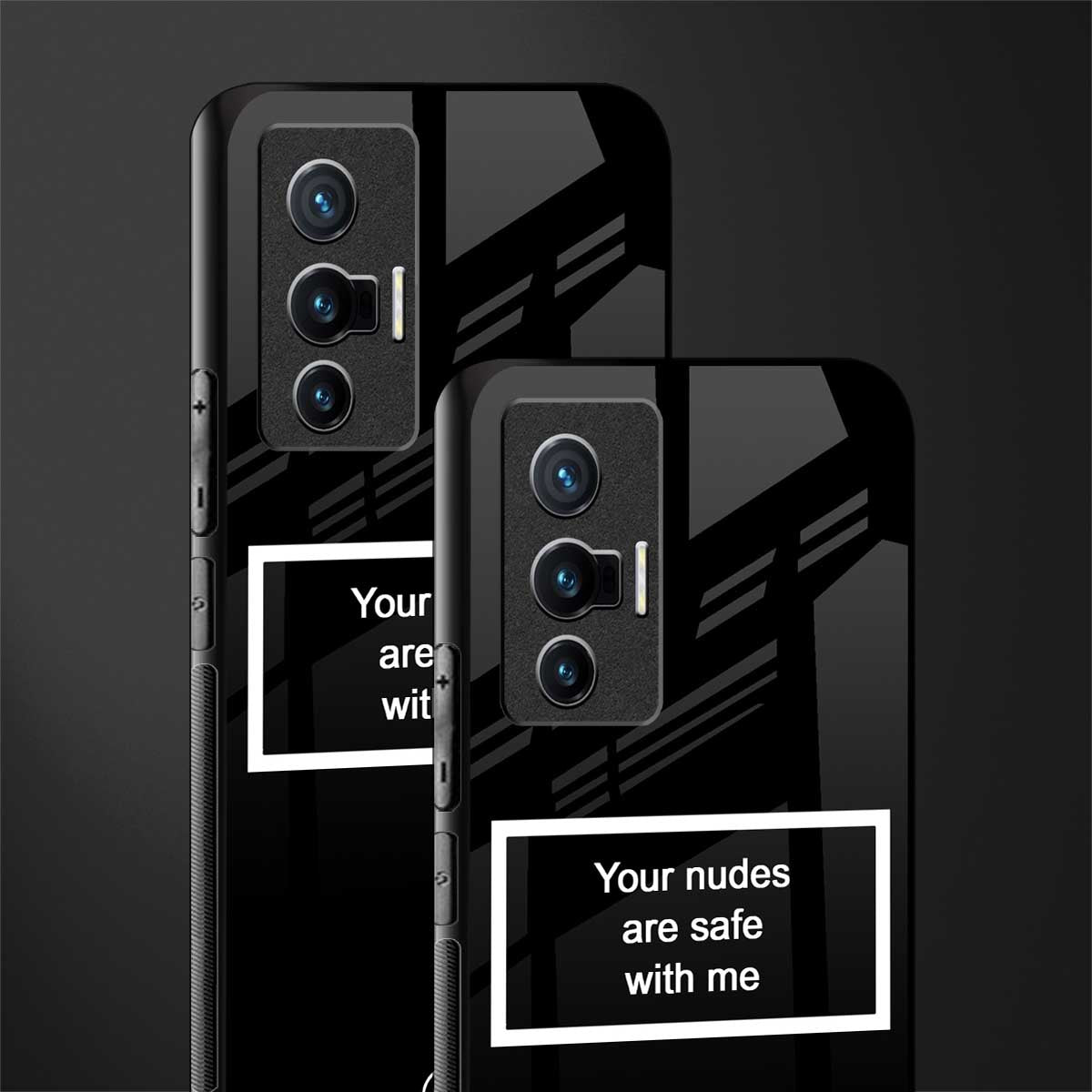 your nudes are safe with me black glass case for vivo x70 image-2